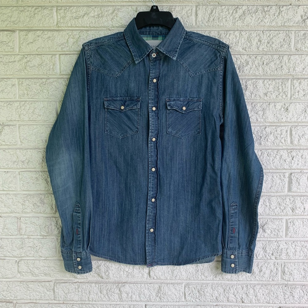 Denim Pearl Snap Button Western Shirt